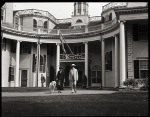 Calvin and Grace Coolidge with their collie at White Court, on Little's Point Road in Swampscott