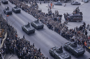 Army tanks in Belgrade parade