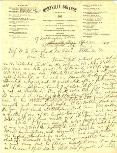 Letter from Samuel Boardman to W. E. B. Du Bois