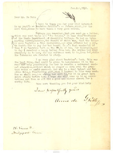 Letter from Anne de Grille to W. E. B. Du Bois
