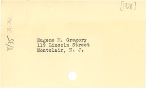 Address for Eugene M. Gregory