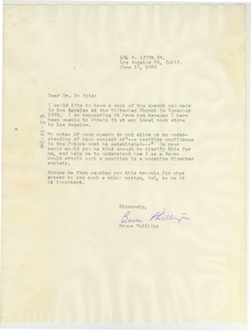 Letter from Bruce Phillips to W. E. B. Du Bois