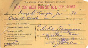 Receipt from R. A. Simmons to George B. Murphy, Jr.