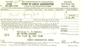 Great Barrington tax invoice