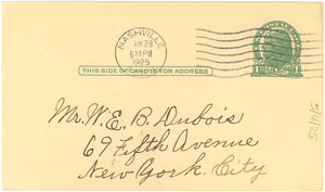 Letter from H. F. Kimbro to W. E. B. Du Bois