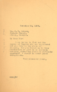 Letter from W. E. B. Du Bois to J. H. Watson