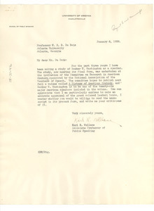 Letter from Karl R. Wallace to W. E. B. Du Bois