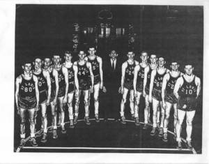 Copy of a picture of the 1947-1948 Saint Louis University Basketball Team