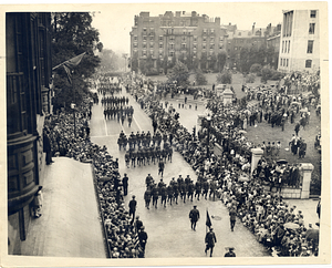 101st Infantry Regiment passing the Massachusetts State House in the Victory Parade