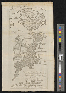 Plan of the town of Boston with the attack on Bunkers-Hill in the peninsula of Charlestown the 17th of June 1775
