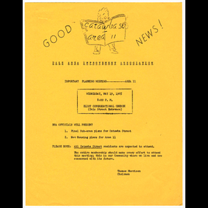 Documents related to Dale Area Improvement Association meeting held May 19, 1965