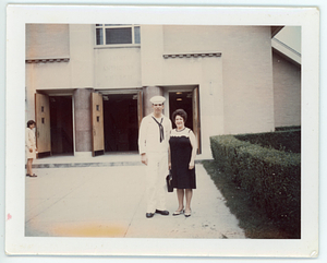 Robert (in naval uniform) and Deolinda Mello