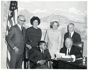 Mayor John F. Collins with Mayor for a Day Derek B. Zaragoza