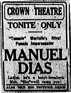 Crown Theatre - Manuel Dias - Lowell Sun advertisement