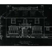 Architect's blueprint for 33 Gray St., Arlington, photocopy