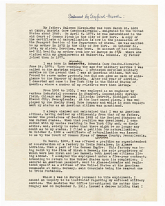 Statement by Siegfried Hirsch regarding American citizenship, undated