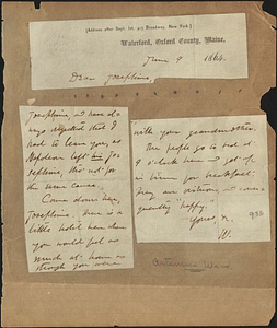 Letter written by Artemus Ward, 1864