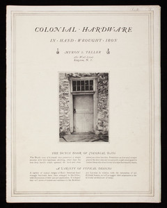 Colonial hardware in hand wrought iron, Myron S. Teller, 280 Wall Street, Kingston, New York