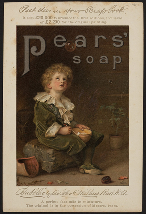Trade card for Pears' Soap, location unknown, 1886