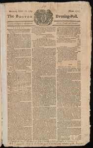 The Boston Evening-Post, 16 October 1769