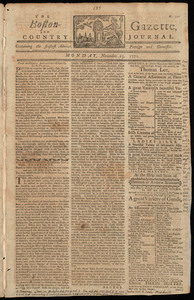 The Boston-Gazette, and Country Journal, 23 November 1772