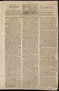 The Boston-Gazette, and Country Journal, 17 January 1774