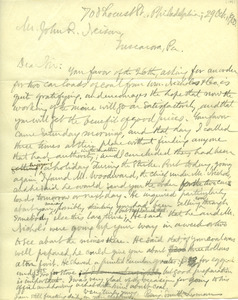 Letter from Benjamin Smith Lyman to John R. Neison