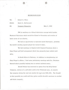 Memorandum from Mark H. McCormack to Robert E. Winn