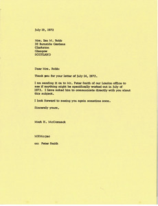 Letter from Mark H. McCormack to Ian M. Robb