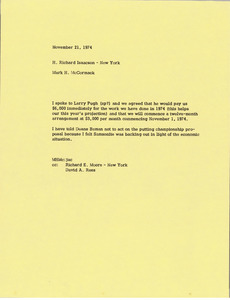 Memorandum from Mark H. McCormack to H. Richard Isaacson