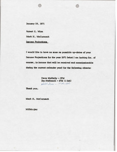Memorandum from Mark H. McCormack to Robert E. Winn