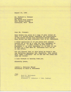 Letter from Judith A. Chilcote to Richard A. Granger