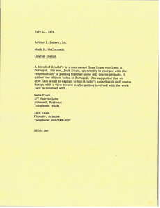 Memorandum from Mark H. McCormack to Arthur J. Lafave