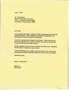 Letter from Mark H. McCormack to Bob Kosten