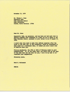 Letter from Mark H. McCormack to Thomas L. Drew