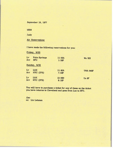 Memorandum from Judy A. Chilcote to Mark H. McCormack