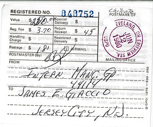 Registered letter receipt