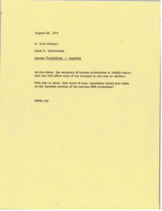 Memorandum from Mark H. McCormack to H. Kent Stanner