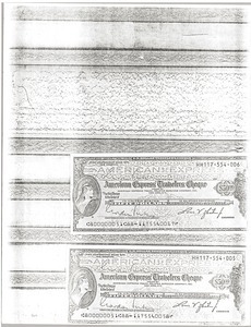 Photocopy of travelers checks