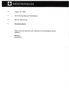 Memorandum from Mark H. McCormack to Arnold Schoenfeld and Ted Meekma