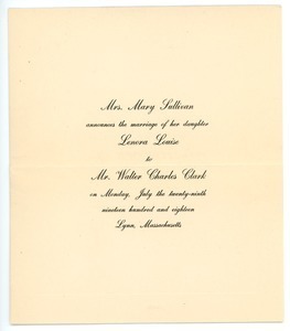 Letter from Mary Sullivan to Letitia Crane