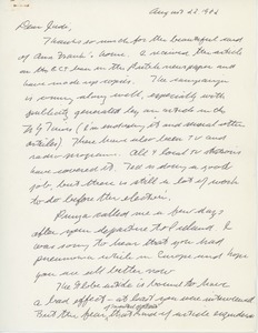 Letter from Leonard Roy Frank to Judi Chamberlin