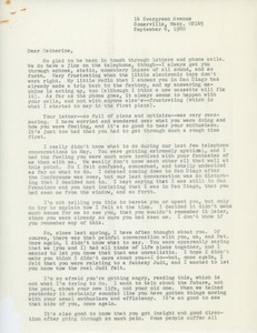 Letter from Judi Chamberlin to Catherine Kennedy-Jones