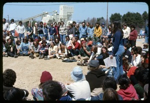 Spokes meeting, Renny Cushing seated left: Occupation of the Seabrook Nuclear Power Plant