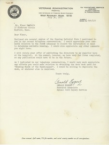 Letter from Gerald Eggert to Elmer C. Bartels