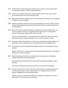 Elders Share the Arts timeline
