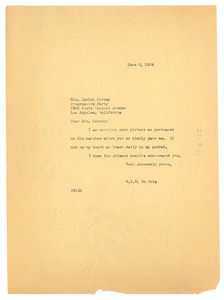 Letter from Isobel Cerney to W. E. B. Du Bois
