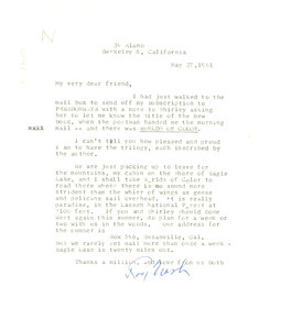 Letter from Roy Nash to W. E. B. Du Bois