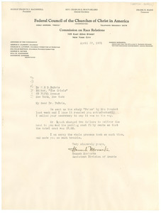 Letter from The Harmon Foundation to W. E. B. Du Bois