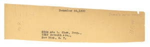 Address of Ada L. Shaw